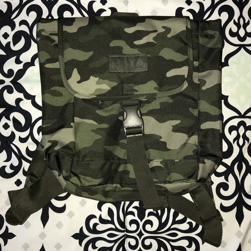 PINK Victoria’s Secret Green Camo Mini Backpack